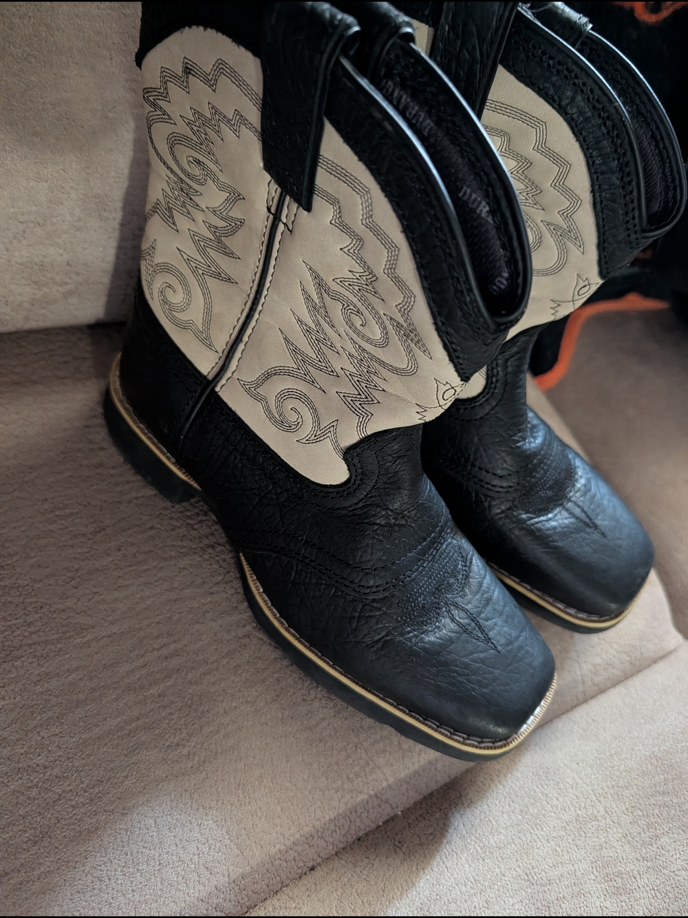 Durango Black and Cream Kids Western Boots